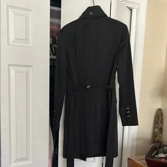White House Black Market Black Trench Coat - Picture 7 of 7